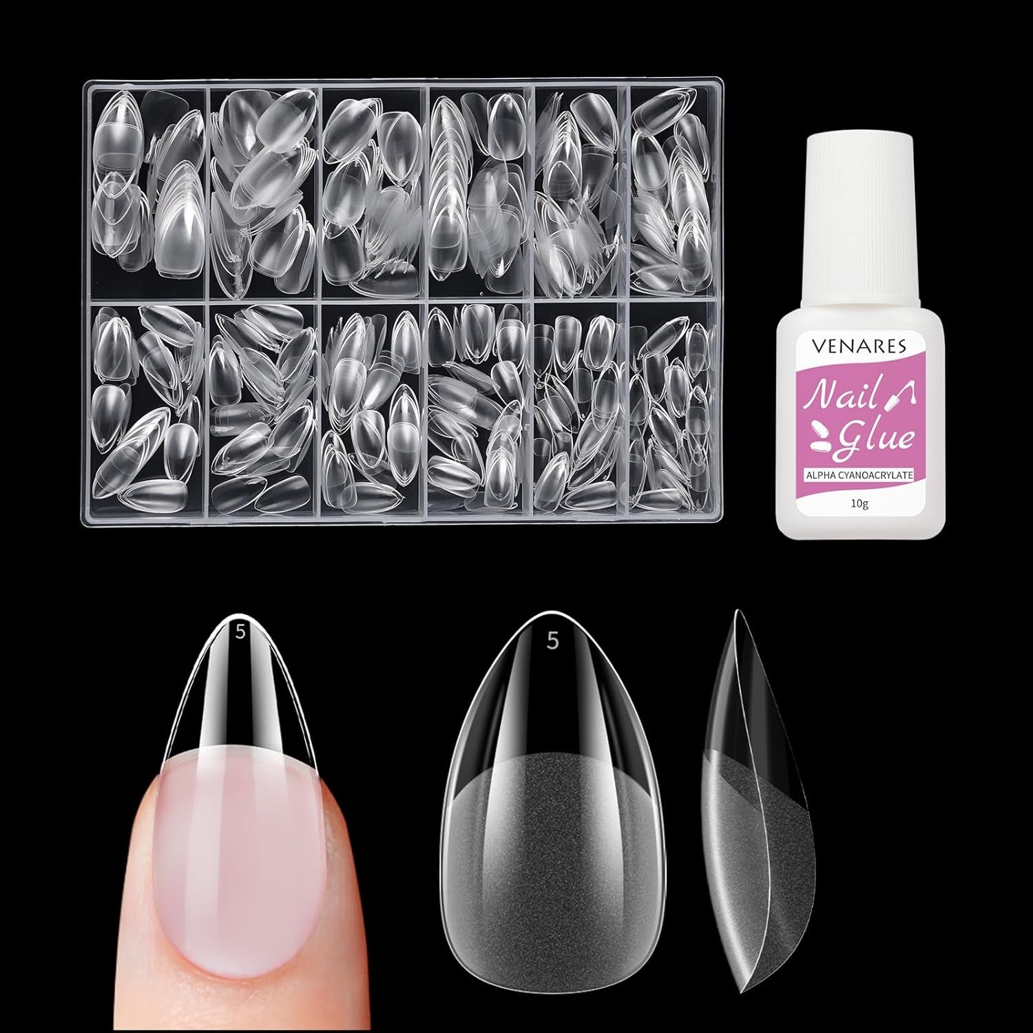 Faux ongles courts ballerine, 500 pièces, colle sur 12 tailles, ongles artificiels, Gel doux et court, couverture complète, pointes pour ongles en Gel courts S