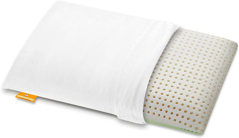 Oreiller orthopédique de soutien du cou - Aloe biologique - Aloe Vera Oreiller viscoélastique Hauteur 14 cm Housse 100% coton Oreiller visco - Oreiller en mousse à mémoire de forme - Fabriqué en Italie Naty Shop Oreillers standards