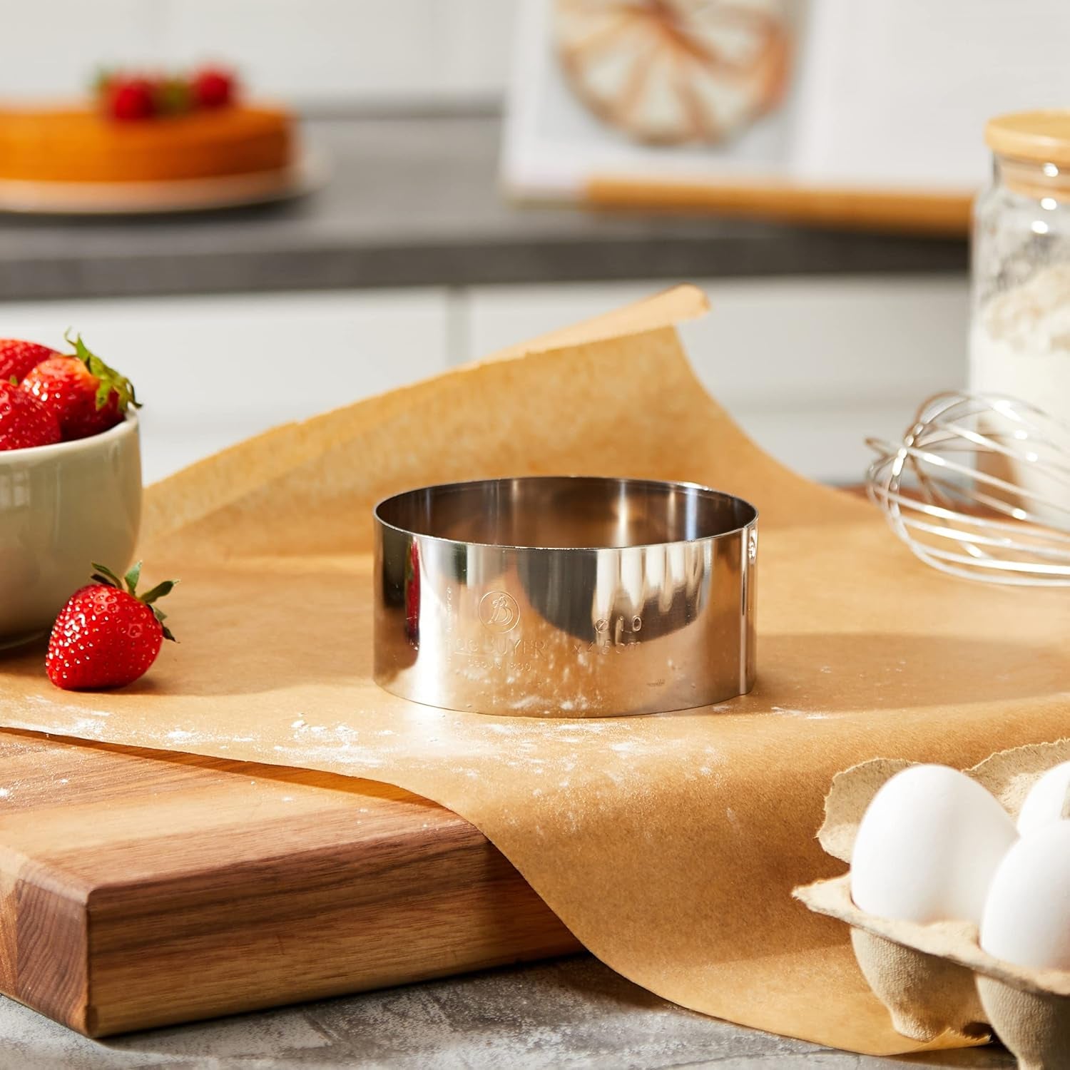 - Cercle à dessert rond en acier inoxydable - Diamètre 10 cm, Hauteur 4,5 cm - 3989.10, Argent