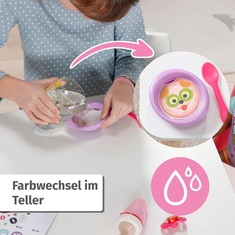 BABY Born Eva 43Cm, păpușă cu 10 funcții și accesorii, pentru copii de la 3 ani, funcționează fără baterie, păpușă mare 43Cm, 836408 Zapf Creation Papusi Naty Shop