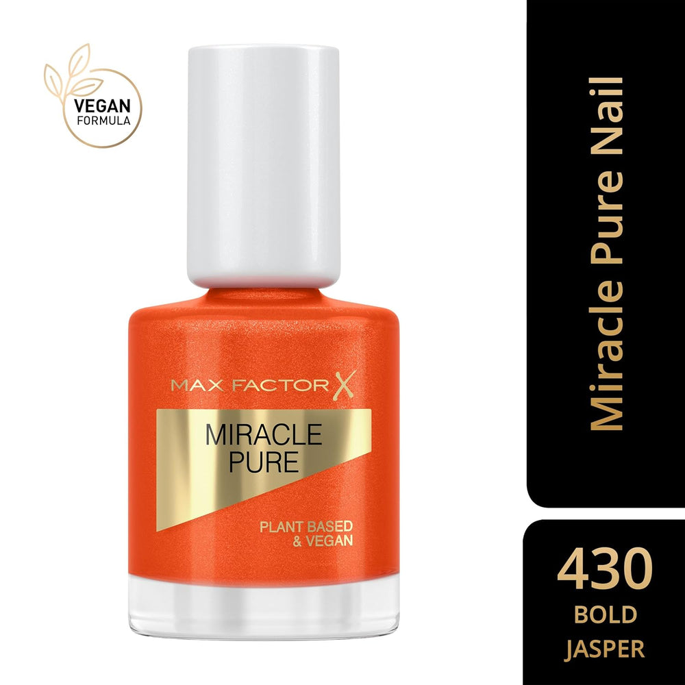 Max Factor Miracle Pure Nail Vernis à ongles ultra brillant et intensément coloré avec la brillance des cristaux cicatrisants et des ingrédients nourrissants, couleur 430 Bold Jasper