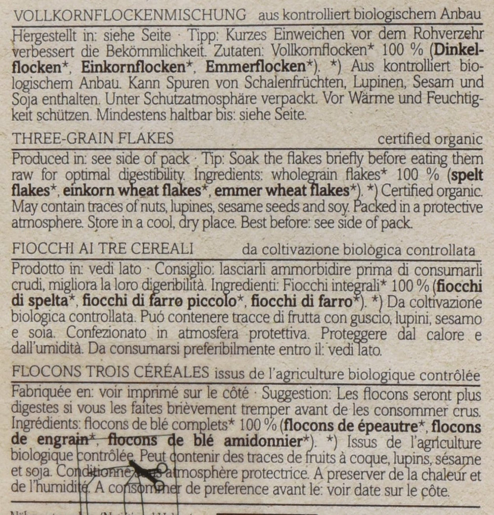 Flocons de céréales anciennes Verival - Bio, paquet de 6 (6 x 500 g)