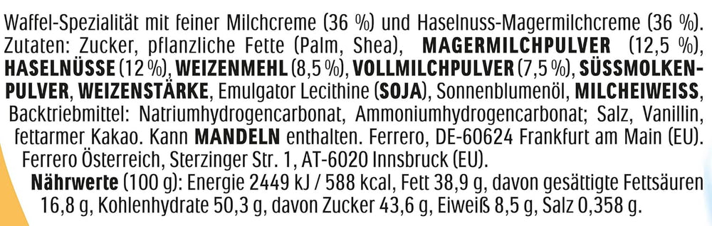 Kinder Happy Hippo Noisette - Spécialité Gaufrettes Croquantes au Lait et Crème de Noisettes - Bonbons Carnaval et Mardi Gras - 1 paquet contenant 5 barres individuelles de 20,7 g chacune