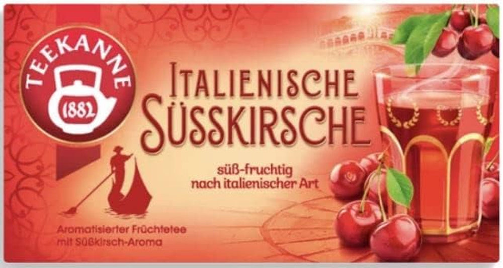 Teekanne Mélange de thés de différents pays, abricots grecs, oranges espagnoles, citrons italiens, mangues des Caraïbes, pêches méditerranéennes, cerises douces italiennes, 6 paquets, 270 g