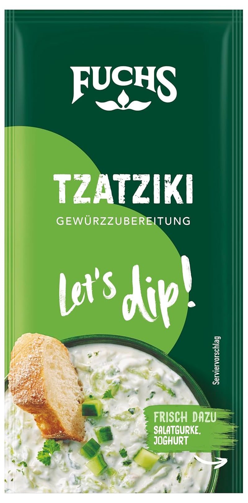Fuchs Gewürze - Allons tremper ! Tzatziki Gewürzzubereitung, Gewürz für die Zubereitung von griechischem Tzatziki, 10 g dans le sachet