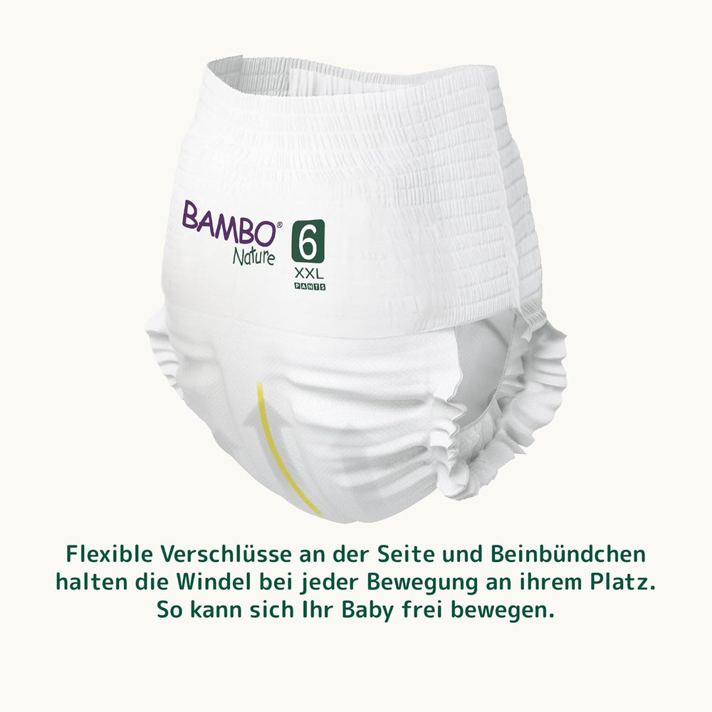 Couches pour bébé Bambo Nature, taille 6 (15+ kg) - Boîte mensuelle de 90 | Couches pour nourrissons avec protection améliorée contre les fuites | Confort et liberté maximum pour les enfants actifs | Couches testées dermatologiquement