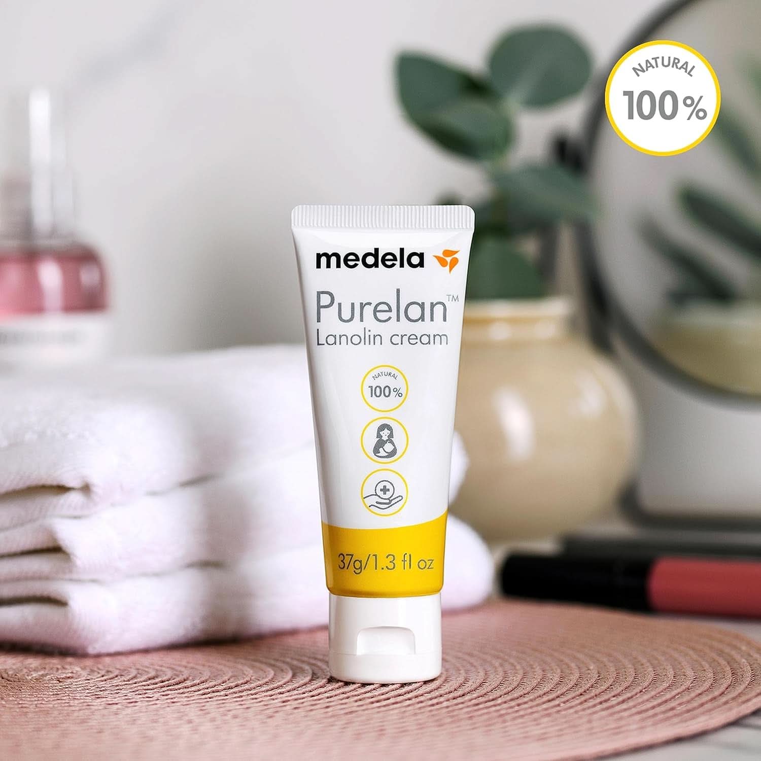 Medela Purelan 37G Lanolin Nipple Cream - crème pour mamelons douloureux et peau sèche, 100% naturelle, hypoallergénique Accessoires Alimentation et Allaitement Bebe Naty Shop