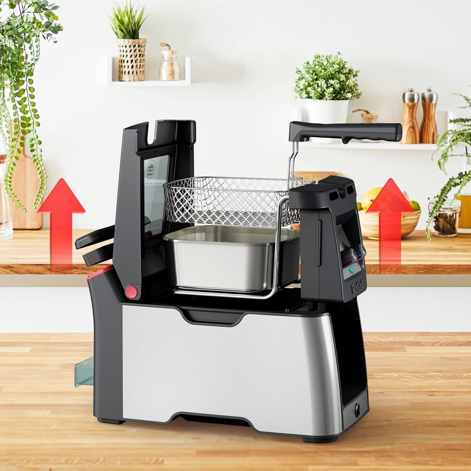 Friteuse Tefal FR600D Clear Duo, friture avec moins de fumée et d'odeurs, capacité 1,2 kg, thermostat, minuterie, grande fenêtre de visualisation sans buée Électroménagers Naty Shop