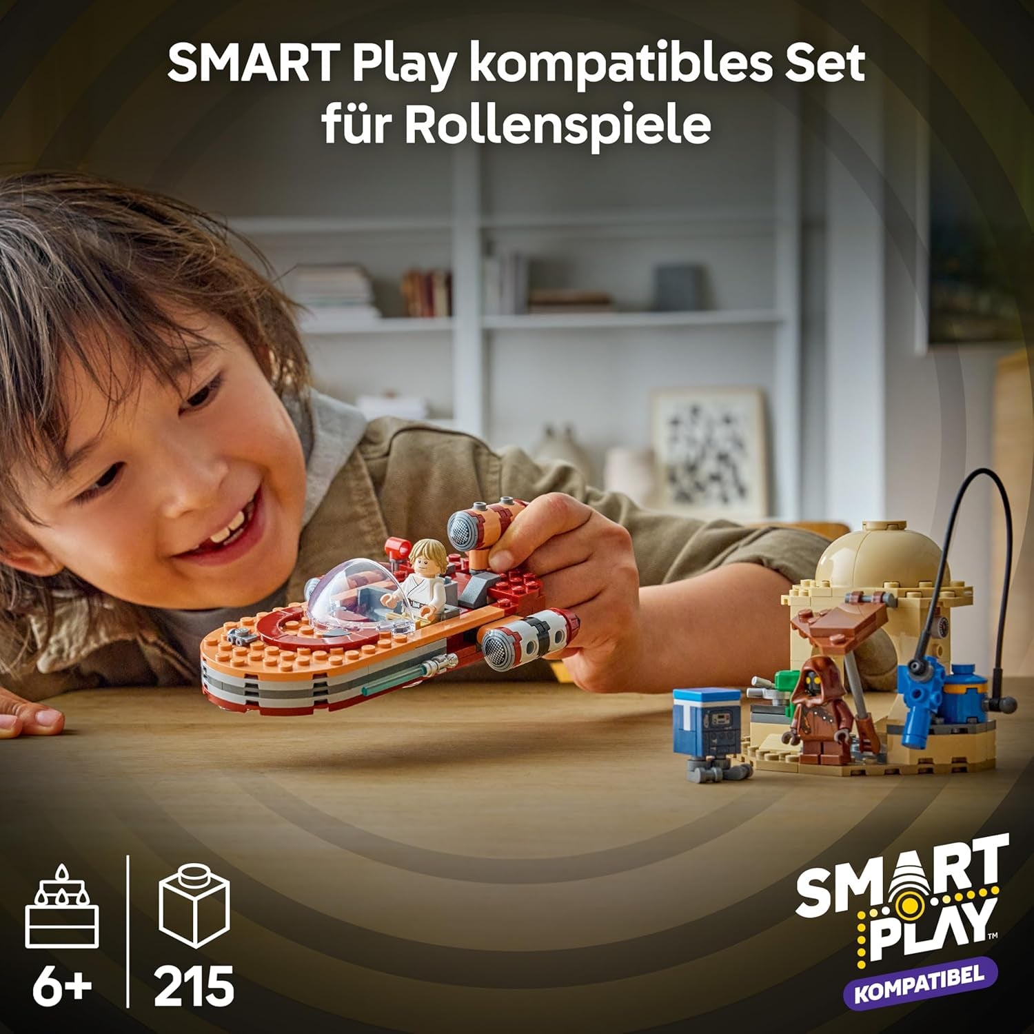 LEGO Star Wars 75420 SMART Play : Luke's Landspeeder - Compatible Interaktives Spielzeug inkl. Figurine SMART Tag et Luke Skywalker - Idée cadeau pour les fans de garçons, de filles et d'Erwachsene à partir de 6 ans