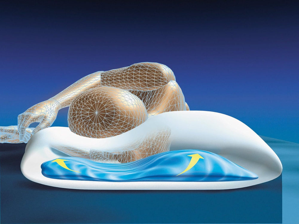 Mediflow The Original 5008 Coussin d'eau avec mousse Visco 50 x 70 cm, blanc, simple, 1 pièce (1 paquet) Naty Shop Oreillers standard