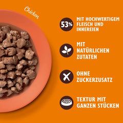 Lily's Kitchen, à base d'ingrédients naturels, délicieuses bouchées en sauce au poulet, nourriture humide pour chats adultes, boîte de 70 g