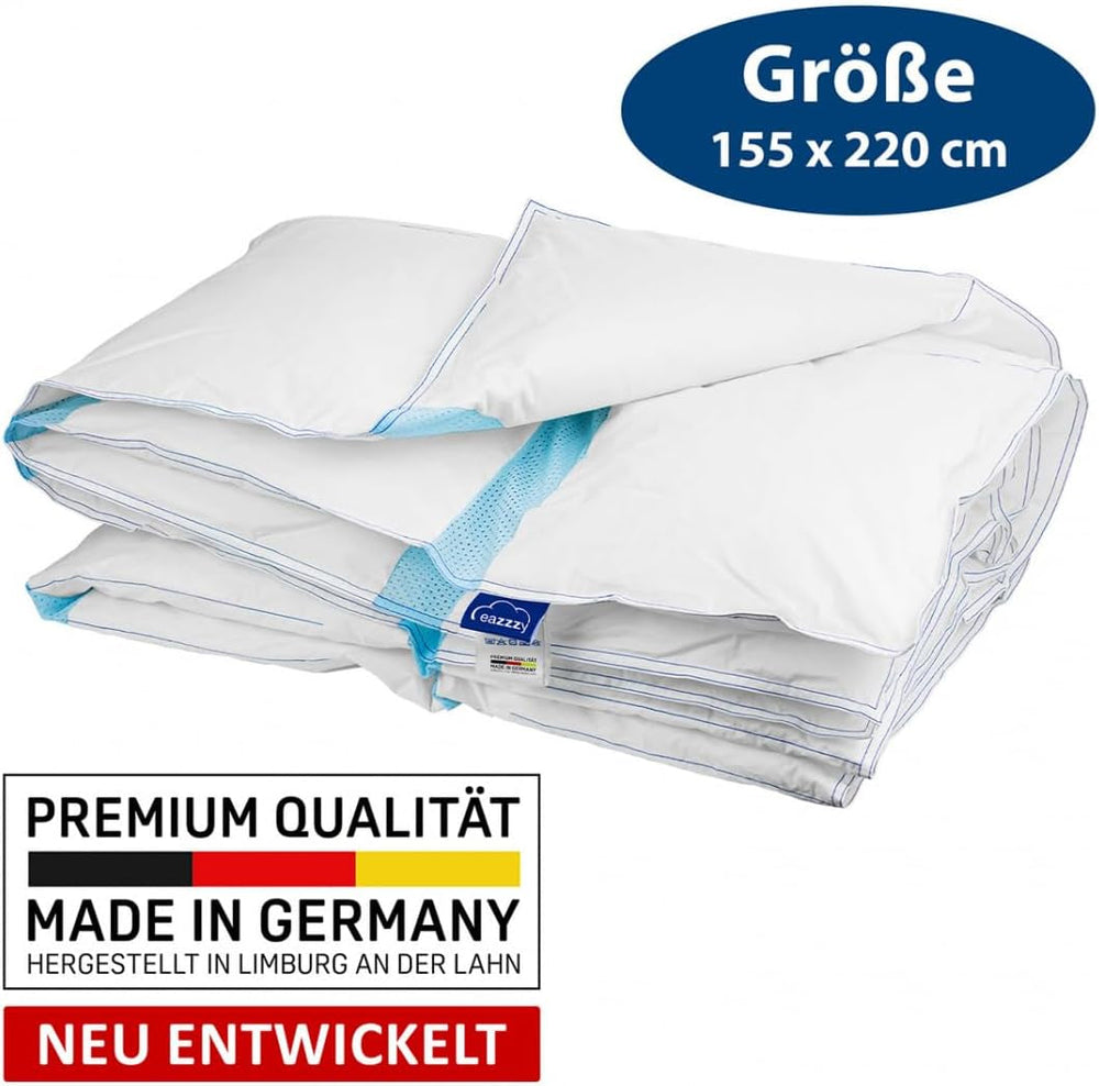 Couette Genius Eazzzy Climate Comfort 155 X 220 Cm, Fibre serrée, Couette légère pour toutes les saisons, Couette respirante, Température agréable pour dormir, Couette pour toutes les saisons Couettes et couettes Naty Shop