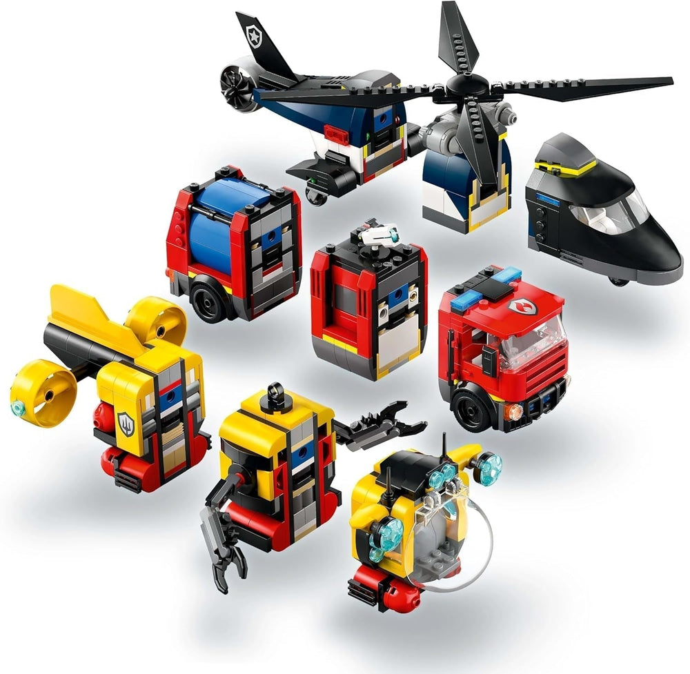 LEGO City Combo Set avec hélicoptère, voiture du lion et sous-marin et 3 figurines - Véhicules jouets à construire pour garçons et filles à partir de 7 ans - Cadeau d'anniversaire et de vacances 60462 Jeux de construction Besuche den LEGO-Store