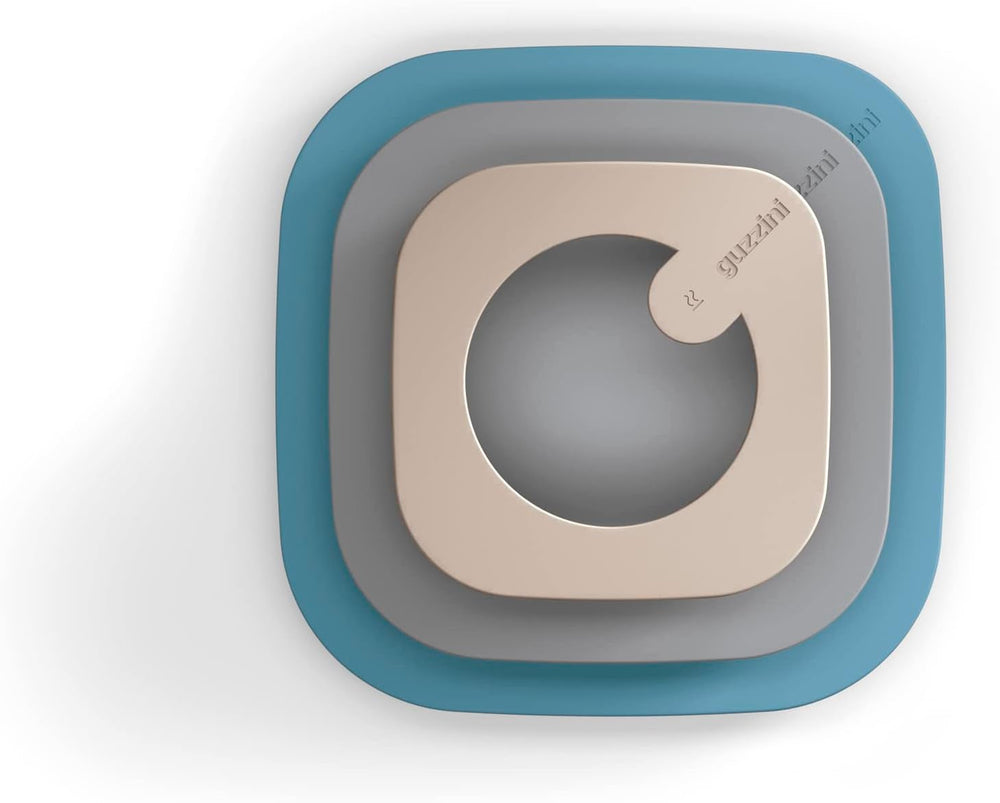 Guzzini - Kitchen Active Design, STORE&MORE Lot de 3 boîtes hermétiques pour réfrigérateur/congélateur/micro-ondes, hautes - 19,5 x 19,5 x h12,3 cm | 750/1550/2800 cc- 17070852 Boîtes de conservation alimentaire Naty Shop