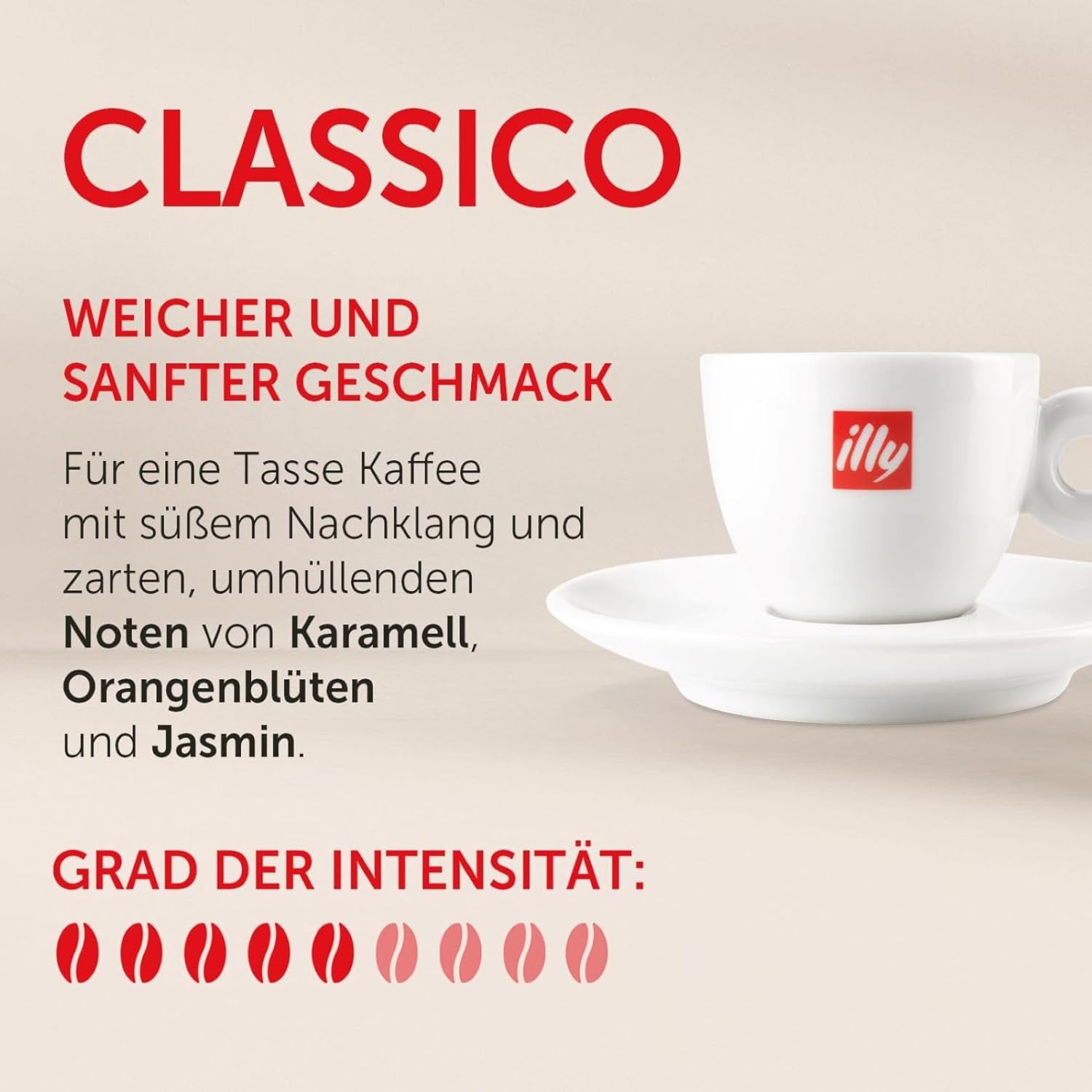 illy, Capsules Iperespresso CLASSICO, 100% Arabica avec notes de fleur d'oranger et de jasmin, goût sucré et arrière-goût sucré, 6 paquets de 18 capsules (Insgesamt 108 Capsules)