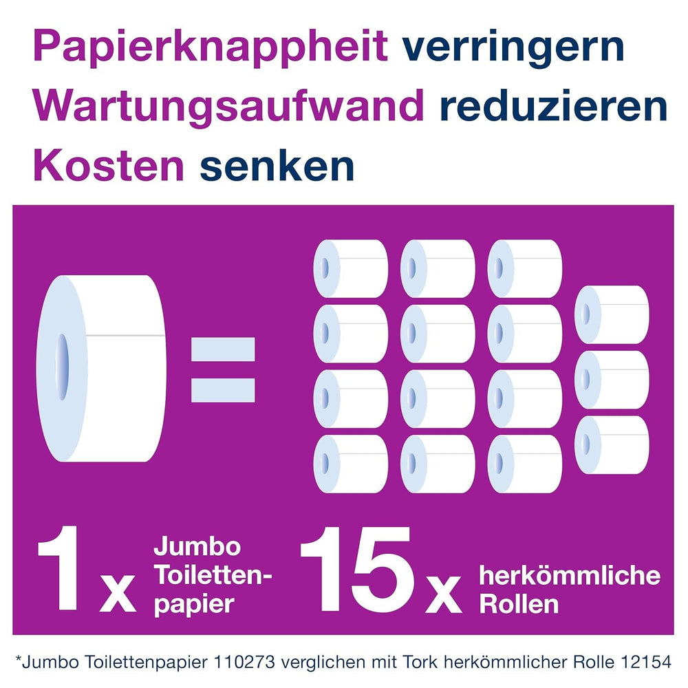 Papier toilette Tork Jumbo blanc T1, avancé, 2 couches, 6 × 380 M, 472118