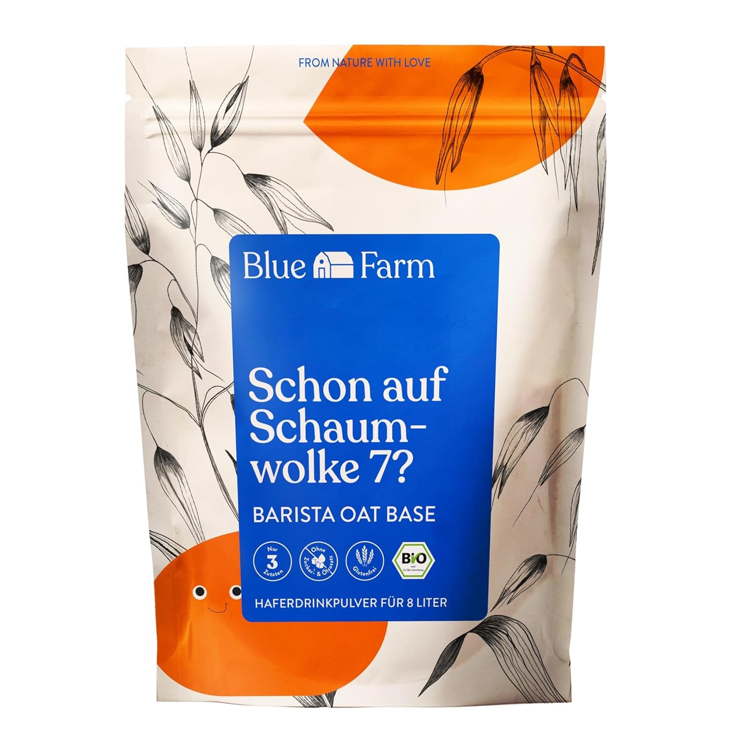 Blue Farm Barista Oat Base für bis zu zu 8L zum selbermischen – Bio Haferdrink Barista Edition – Milchalternative sans Zusatzstoffe und Zuckerzusatz – Vegan et Glutenfrei – 90% weniger Verpackungmüll