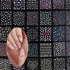 3D Nagelsticker 30 Blatt Nagelsticker Selbstklebend Blumen Blumenherzform Nageldesign Nail Sticker Nageldesign Zubehör Nagelaufkleber Für DIY Dekorationen, Maniküre, Handyhüllen