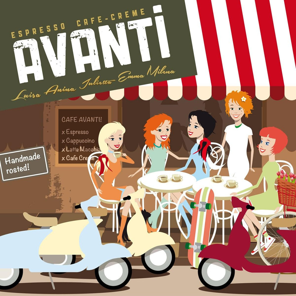 Grains Avanti Espresso Julietta, 1 paquet (1 x 1 kg) | Café expresso en grains 1 kg, forte et faible acidité | Torréfaction fine au tambour avec grains d'espresso Arabica et Robusta