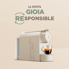 Bialetti Gioia, machine à expresso pour capsules en aluminium, super compacte, réservoir de 500 ml, 50% plastique recyclé, couleur taupe