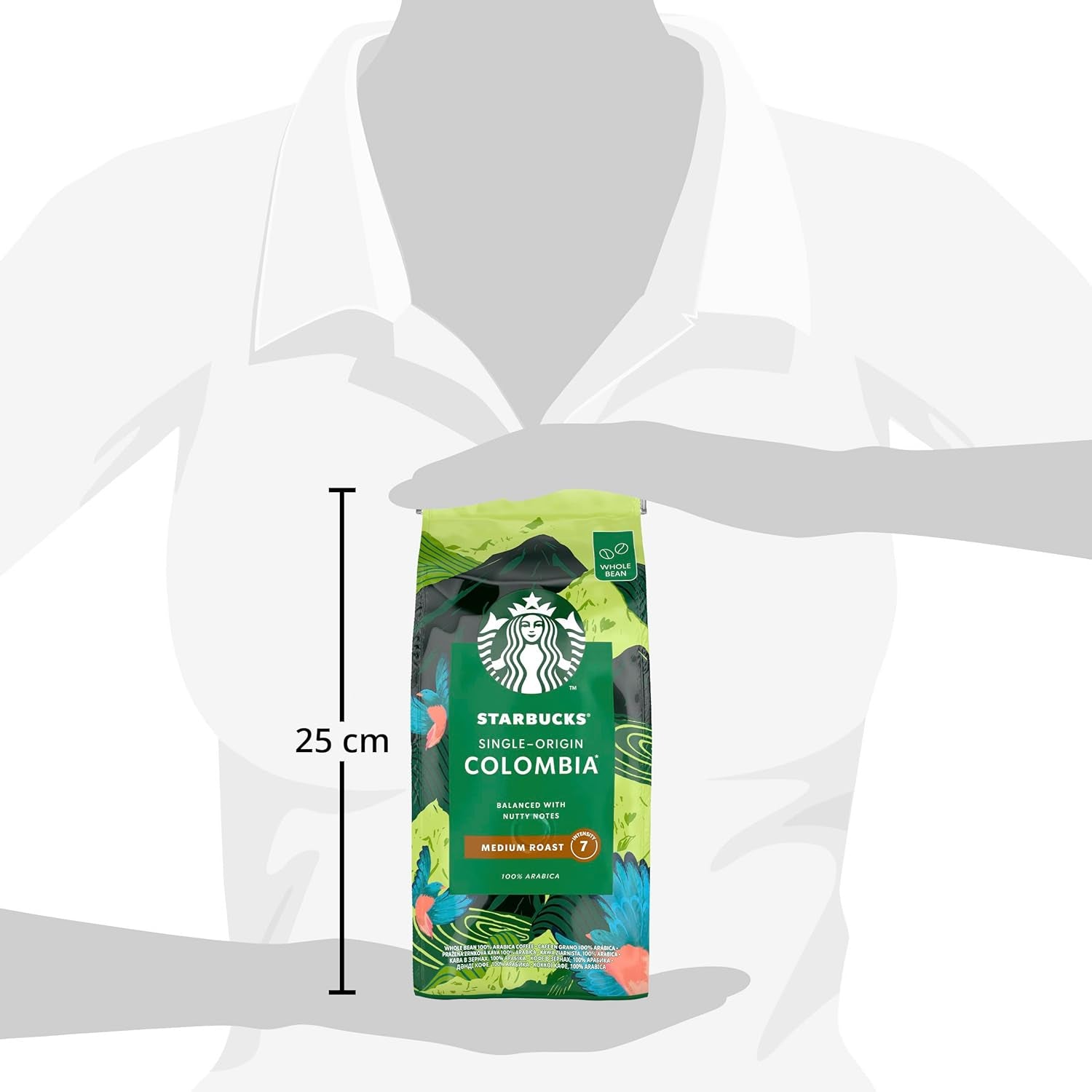 STARBUCKS Café de Colombie d'origine unique, torréfaction moyenne, grains entiers 450 g (paquet de 4)