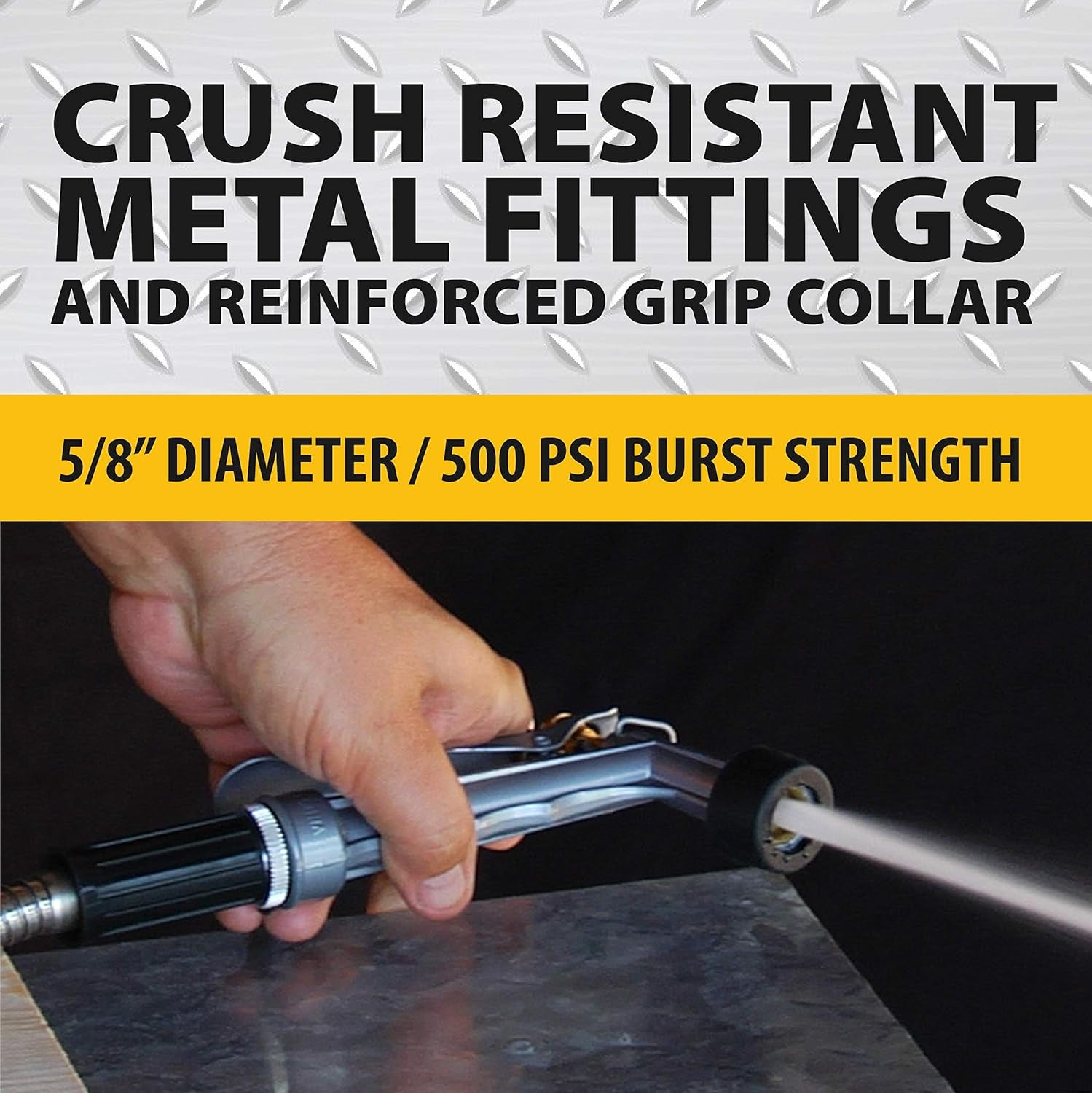 Tuyau d'arrosage de 30 m, tuyau d'eau en métal en acier inoxydable 304, tuyau flexible de 30 m, anti-naturel, ultra léger et durable, résistant aux déchirures, facile à enrouler, 500 PSI