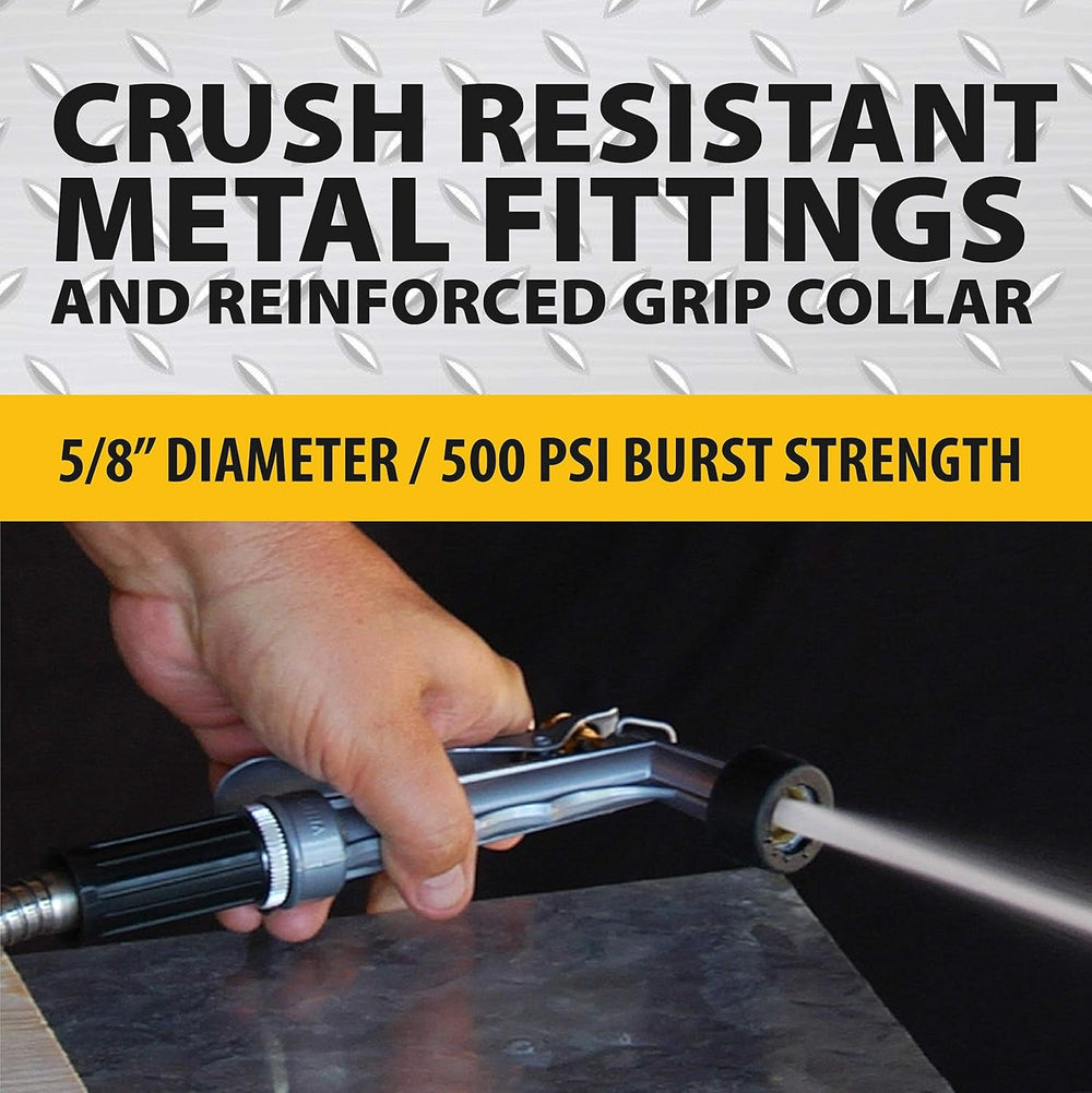 Tuyau d'arrosage de 30 m, tuyau d'eau en métal en acier inoxydable 304, tuyau flexible de 30 m, anti-naturel, ultra léger et durable, résistant aux déchirures, facile à enrouler, 500 PSI