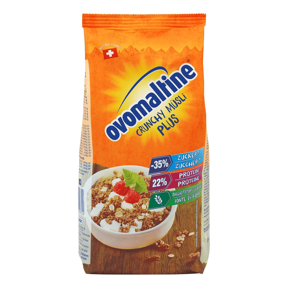 Ovomaltine Crunchy Protein Muesli Plus - Mélange de céréales croquantes aux flocons d'avoine, contenant 22% de protéines, avec un tiers de sucre en moins et un croquant incomparable (1 x 300g)