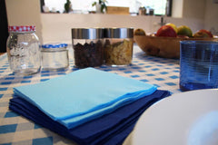 SER4230239 Serviette 40 X 40, 2 épaisseurs, pli 1/4, 100 serviettes, 2 épaisseurs, bord lisse, bleu