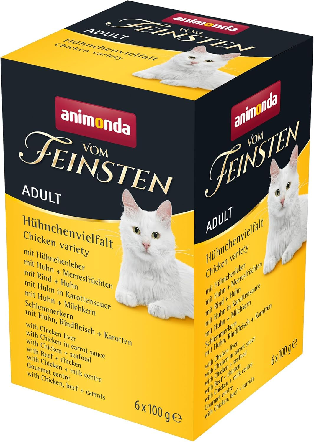 animonda Vom Feinsten Nourriture humide pour chat adulte, variété poulet, 6 x 100 g