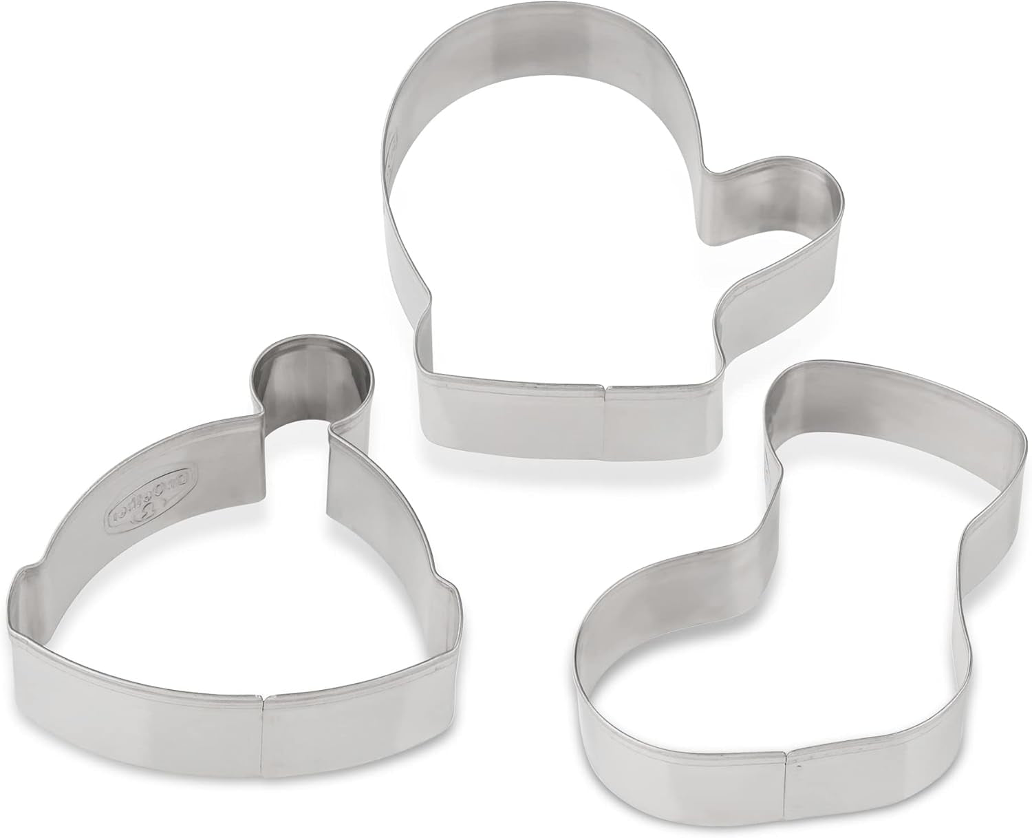 Dr. Oetker Lot de 3 emporte-pièces de Noël – Emporte-pièces blancs pour la pâtisserie de Noël – Emporte-pièces en acier inoxydable pour Noël