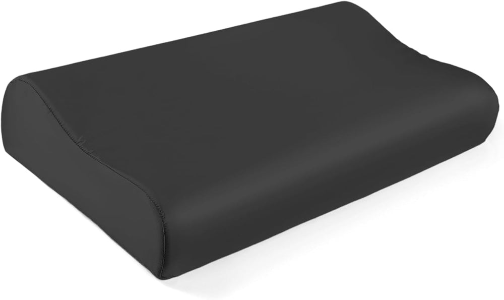 Față de pernă THXSILK din mătase de dud 19 Momme pentru pernă contur din spumă cu memorie, pernă cervicală din latex, hipoalergenică, lavabilă (50 x 30 x 10/7 cm, gri închis)