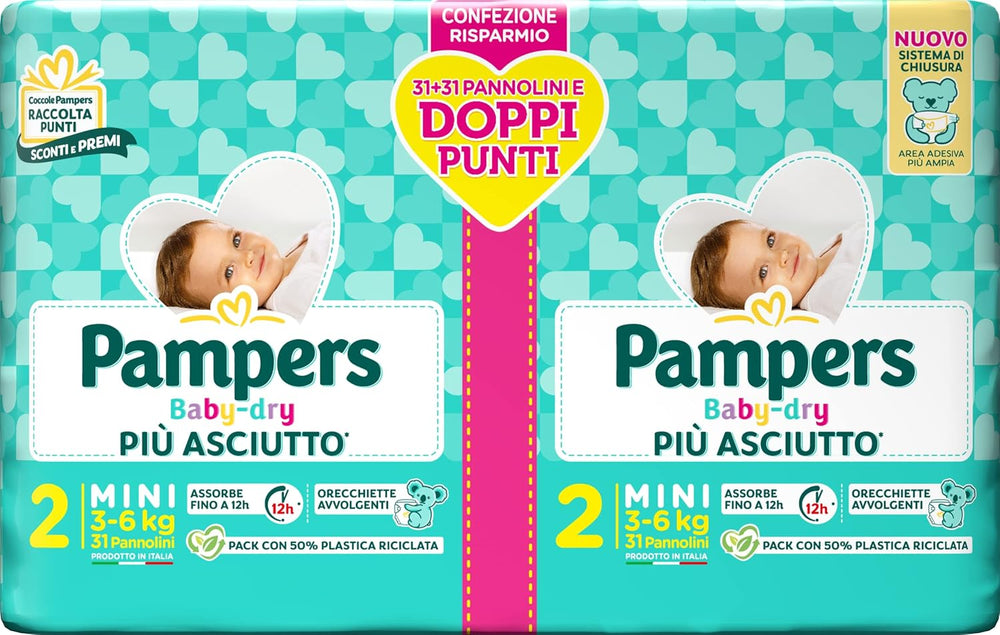 Couches Pampers Baby Dry Maxi Twin Pack, taille 4 (7-18 kg), 48 couches