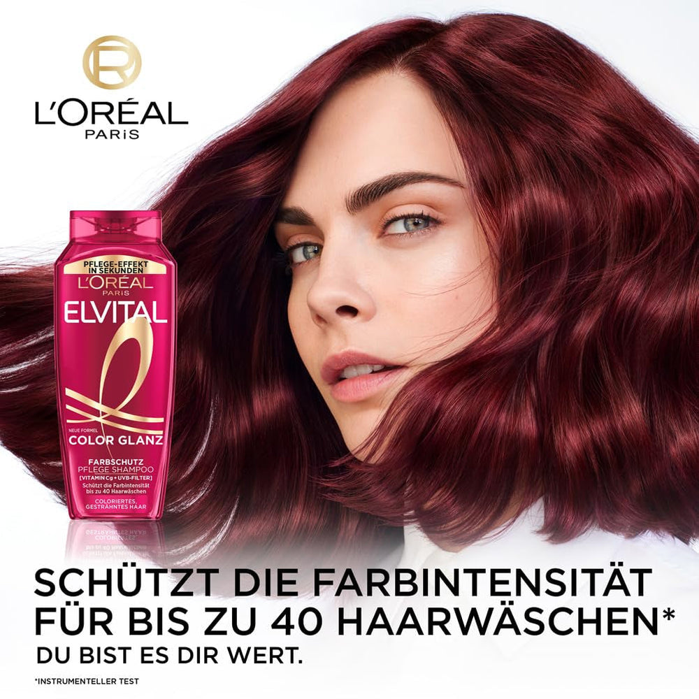L'Oréal Paris Elvital XXL, Shampoing protecteur de couleur pour cheveux colorés, 1 litre Douche et bain L'Oréal