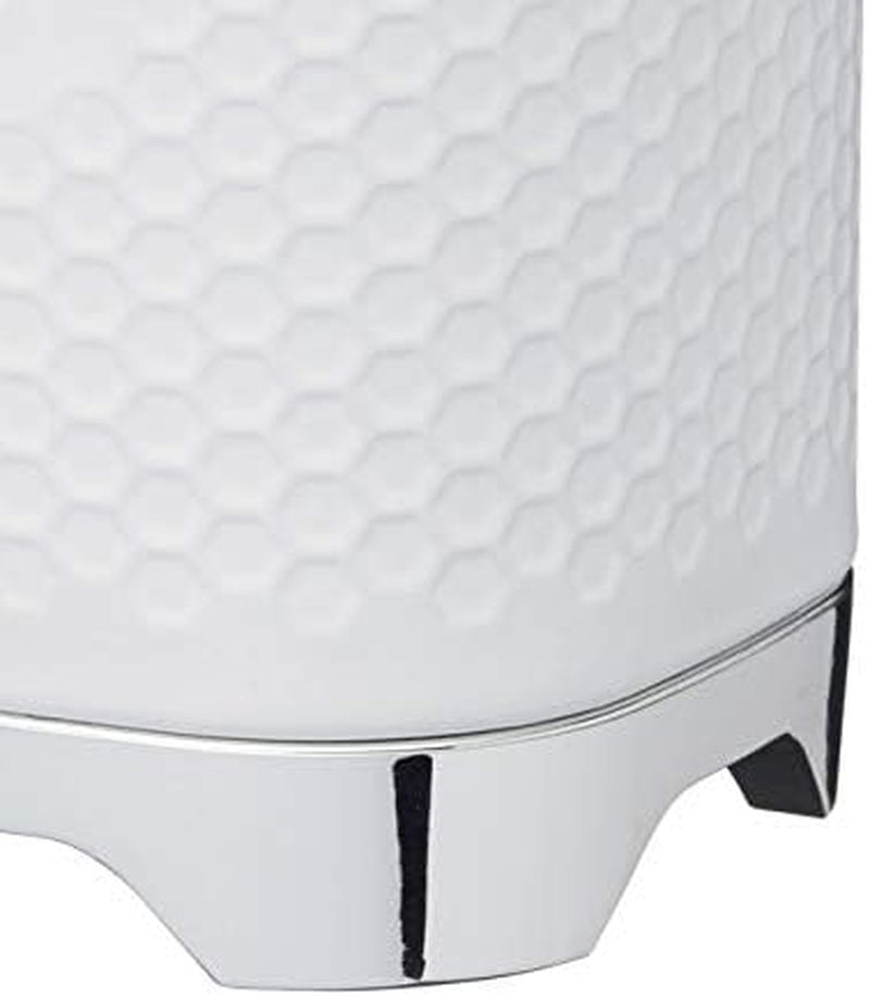 KitchenCraft Lovello Boîte à thé en acier blanc avec surface texturée style années 1950 avec couvercle pour thé en vrac et sachets de thé 11 cm x 11 cm x 19 cm Blanc glacé Naty Shop