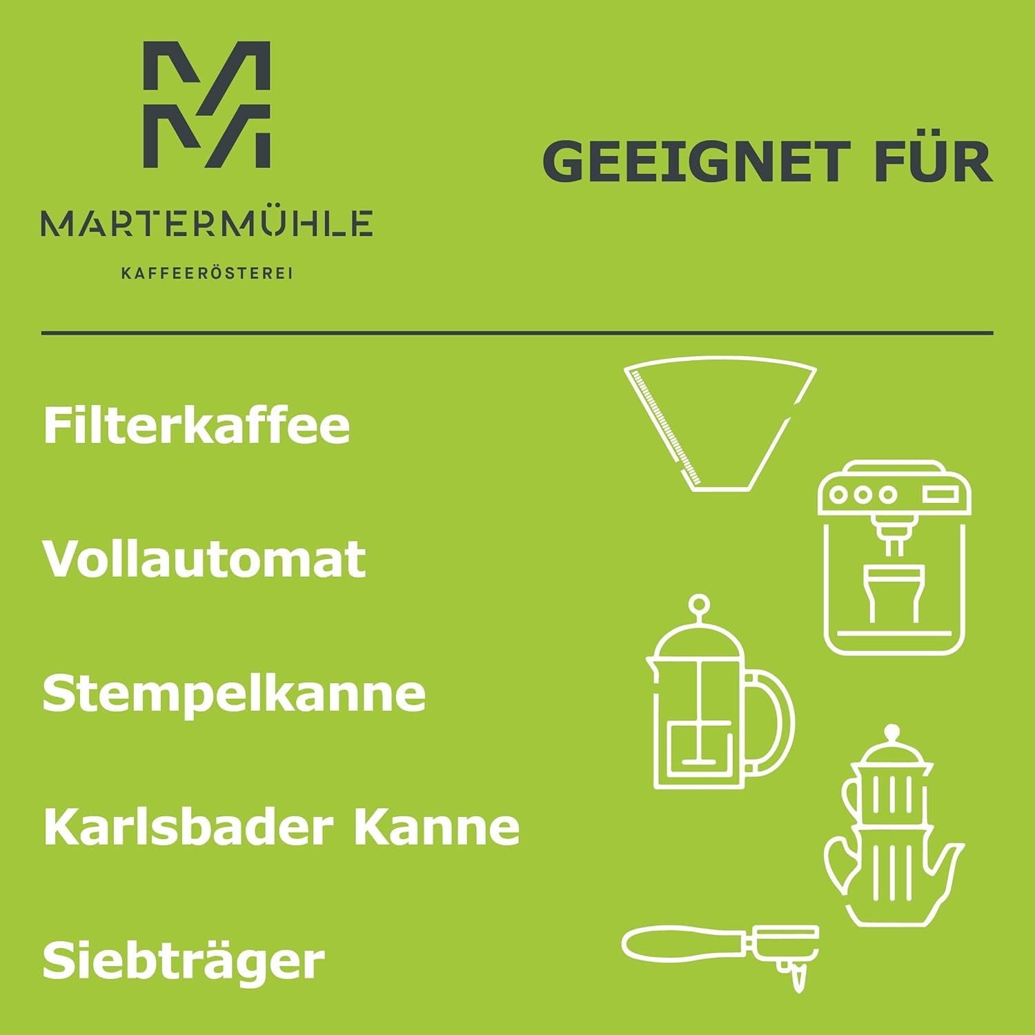 Martermühle Peru Bio Kaffeebohnen 1kg mittelkräftig I Arabica I Arôme : Chocolat au lait, Notes florales, Noix I Ganze Bio Kaffee-Bohnen schonend geröstet, säurearm