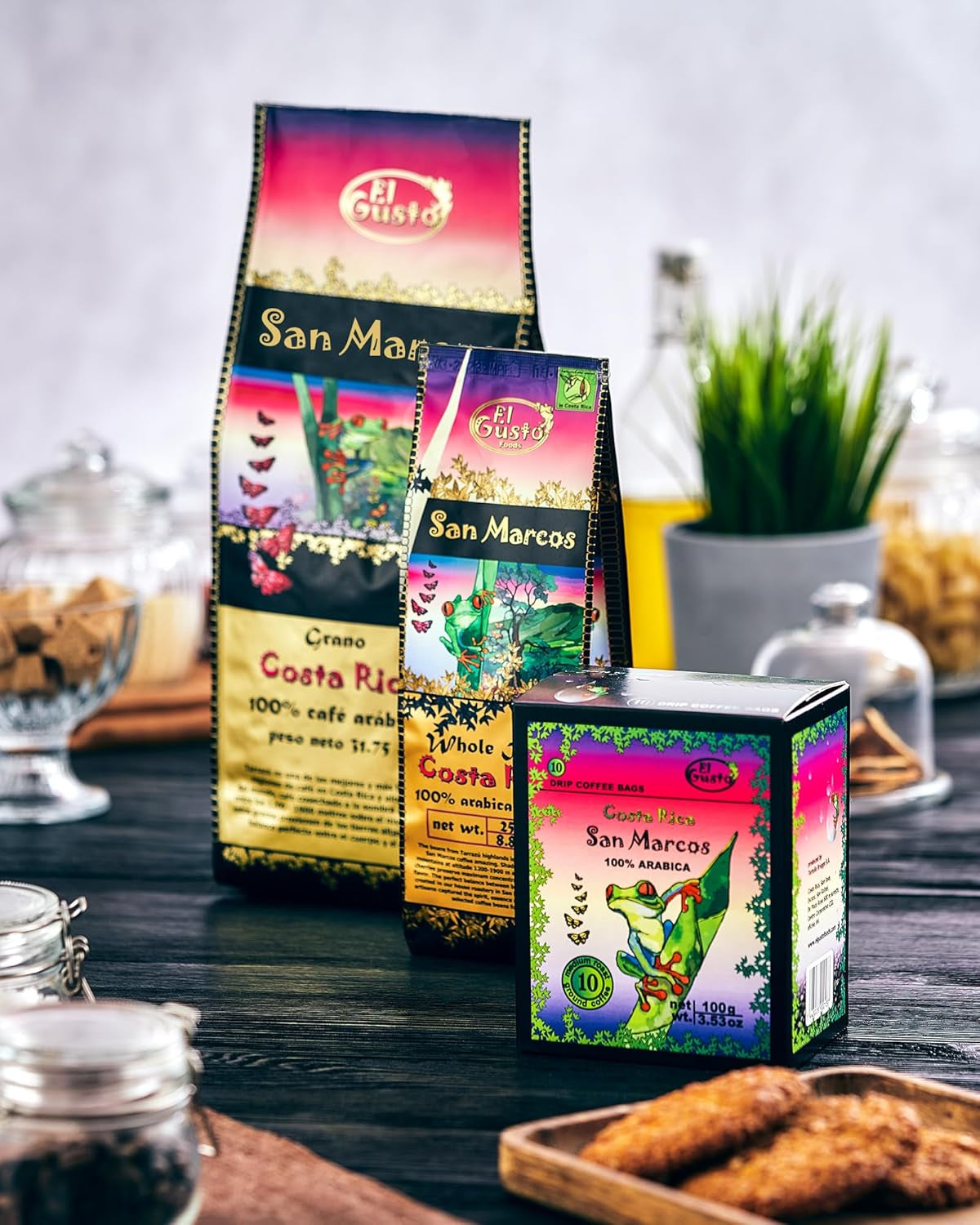 El Gusto San Marcos Café spécialisé | Ganzen Bohnen Mittlere Röstung | Café gastronomique avec Schokoladenaroma mit leichter Zitrussäure | Café 100 % Arabica du Costa Rica | Café de spécialité | 250 g