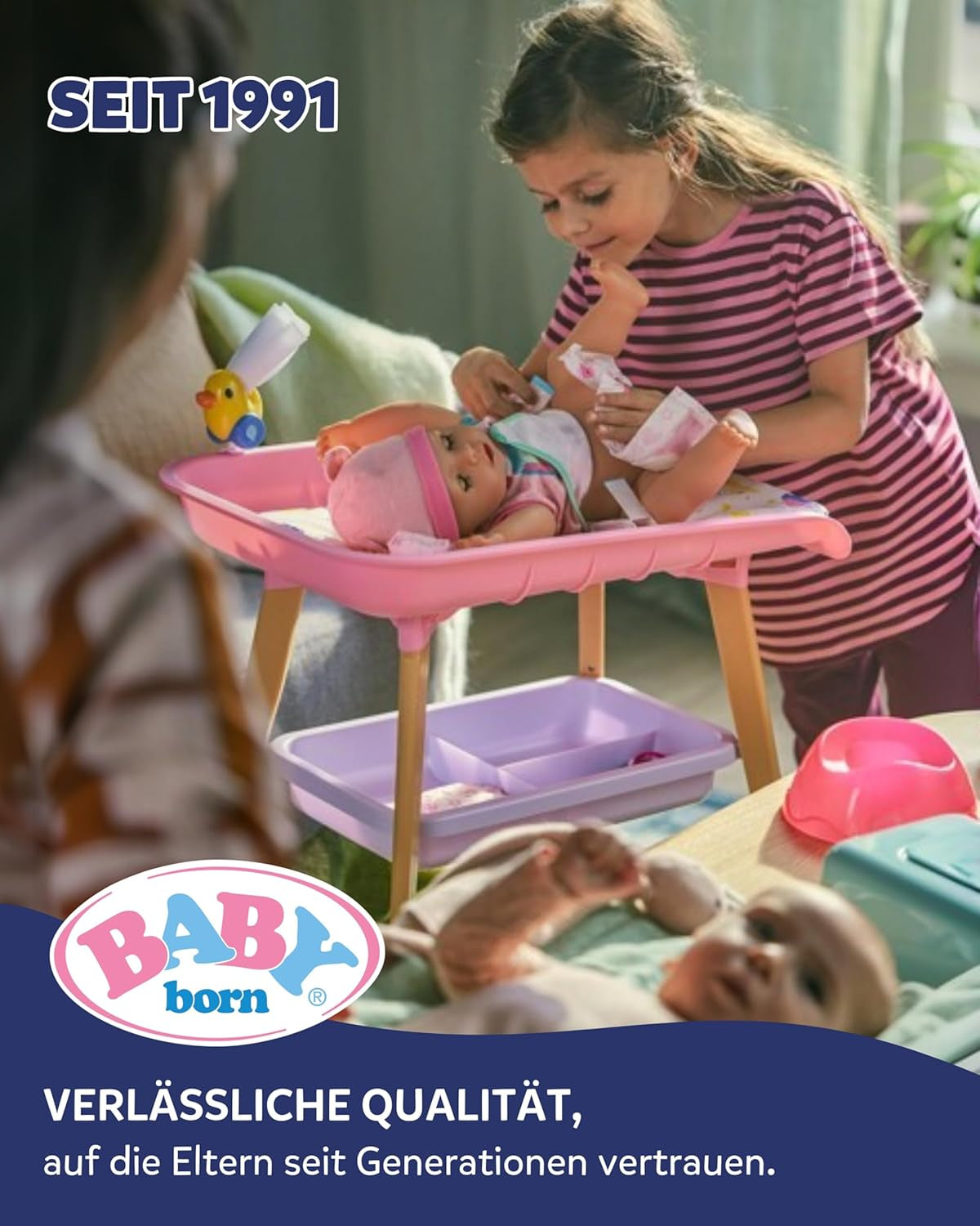 BABY Born Eva - 43 cm große Babypuppe - 10 Funktionen inkl. Accessoires & Strampler - Funktioniert komplett ohne Batterien - Geeignet für Kinder ab 3 Jahren