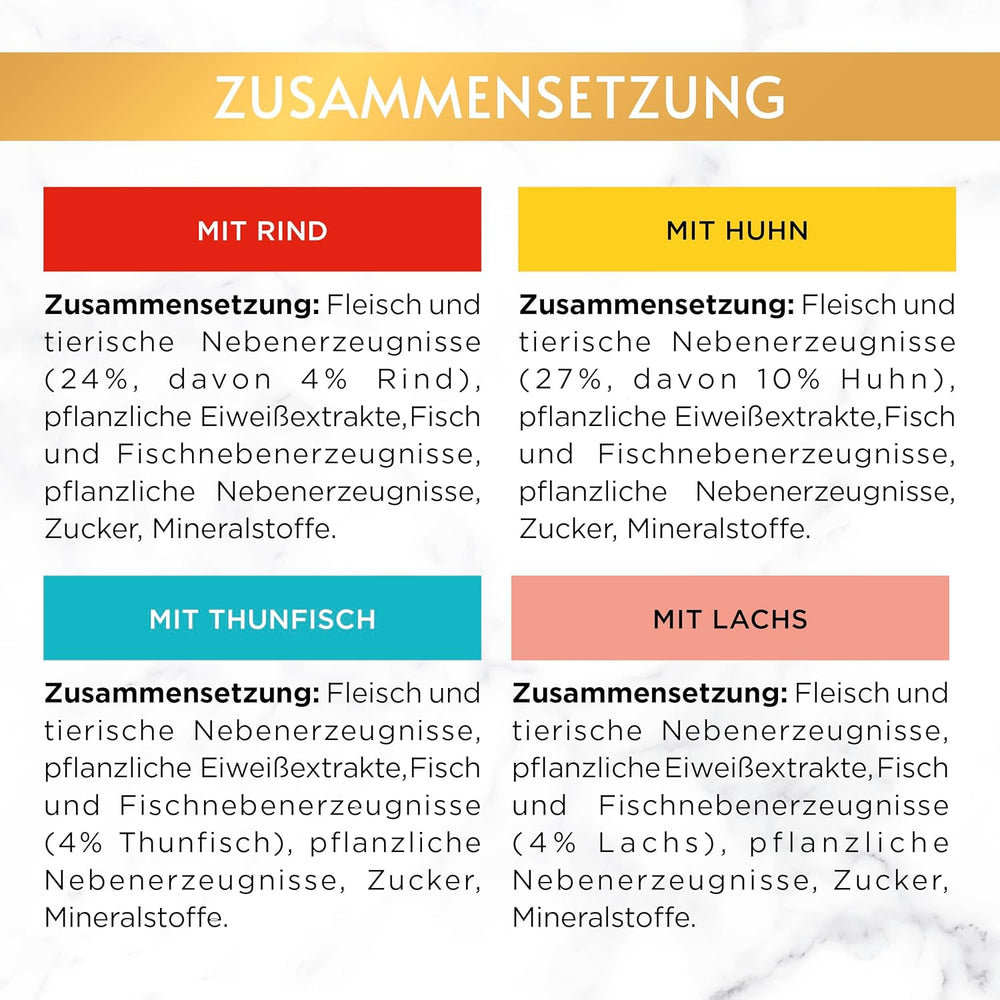 Hrană umedă pentru pisici Gourmet Gold Refined Ragout, mix variat, pachet de 96 (96 x 85g)