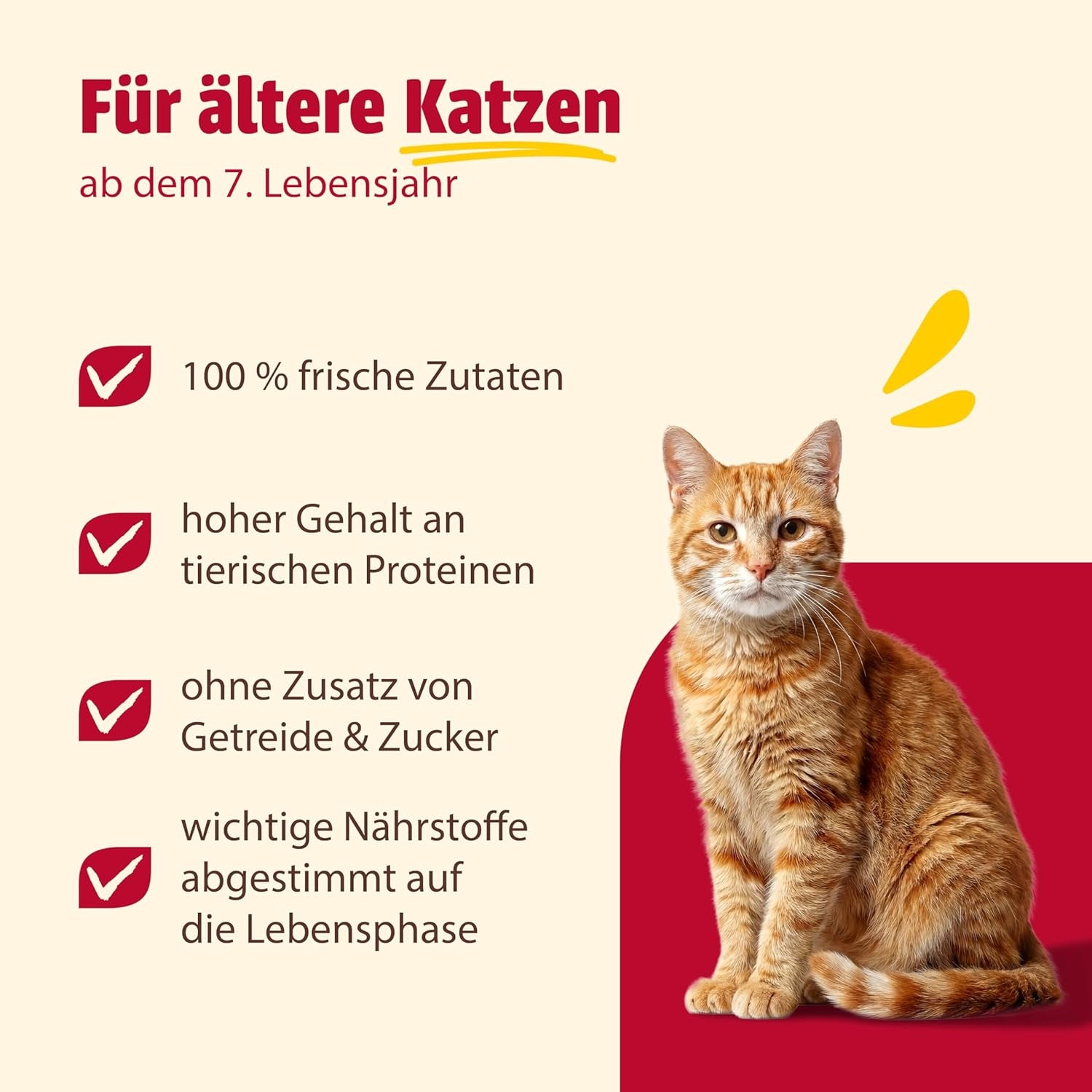 Animonda Carny Senior Nourriture humide pour chats au bœuf + poulet + fromage (6 x 200 g), nourriture humide sans céréales et sans sucre pour chats de 7 ans et plus, avec des ingrédients frais et carnés