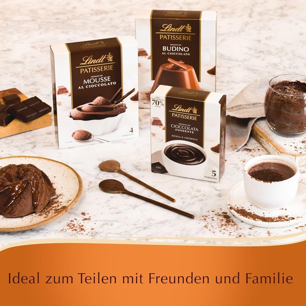 Lindt Schokolade - PATISSERIE Mousse Au Chocolat | 6 X 110 G | Backmischung Für 4 Portionen Fluffige Mousse Al Cioccolato Aus Feinster Schokolade | Patisserie | Backmischung | Schokoladengeschenk Amestec pentru copt si gatit Naty Shop