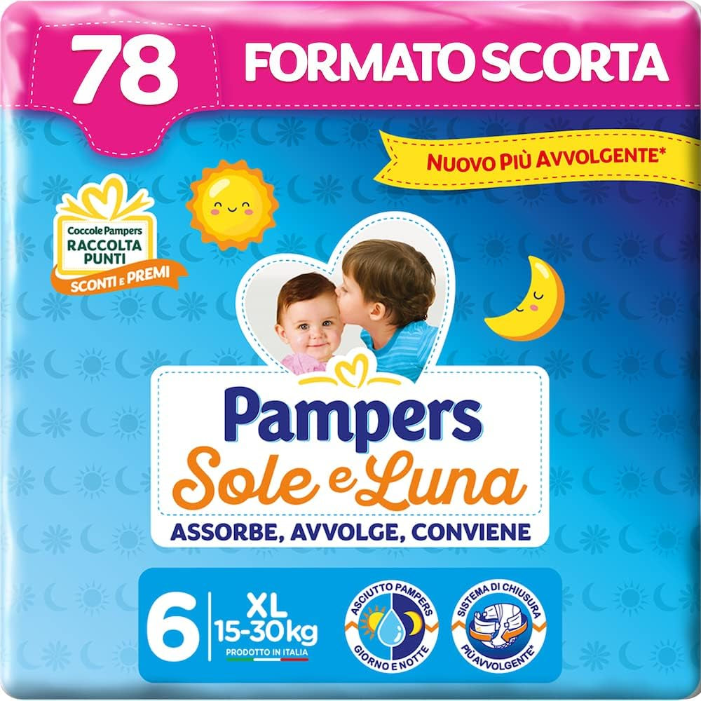 Couches Pampers Sun and Moon, unisexe, junior, taille 5 (11-25 kg), 120 couches