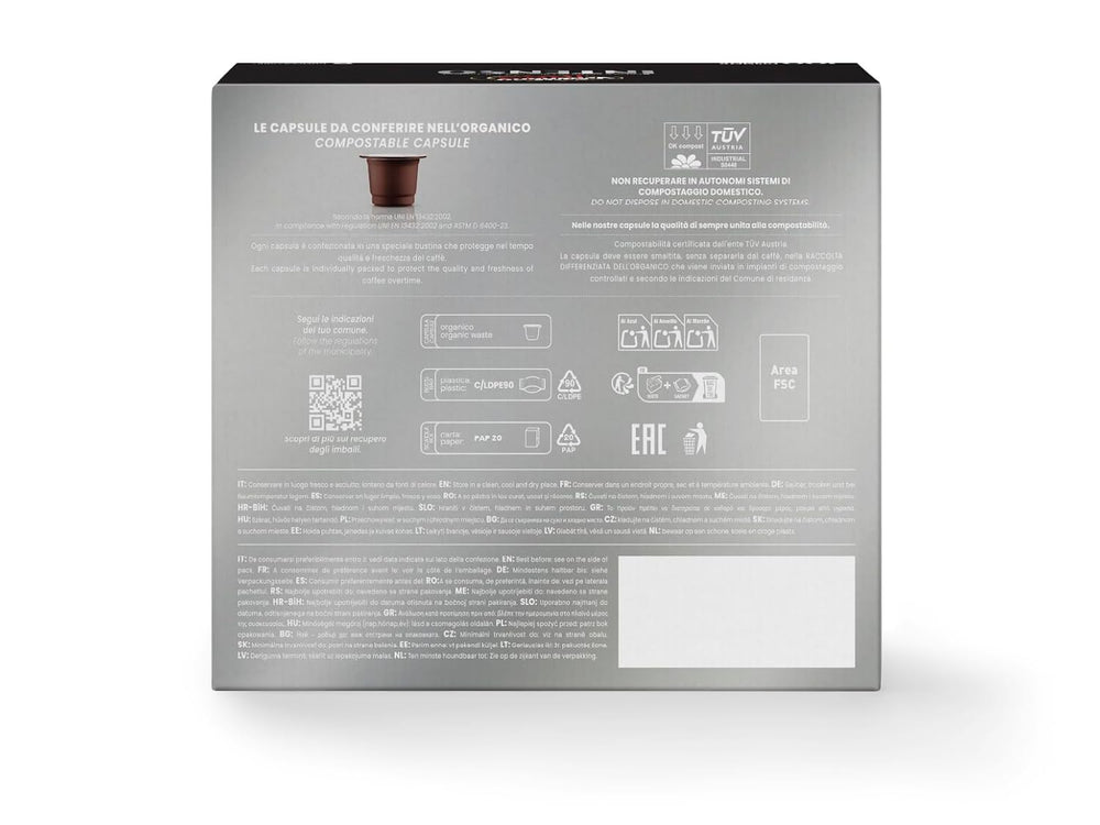 Caffè Vergnano 1882 - Èspresso Kompostierbare Kaffeekapseln , Compatible Avec Nespresso, Intenso (Intenso) - Packung Enthält 100 Kapseln