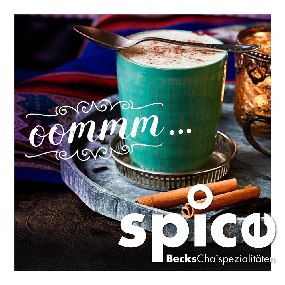 Becks Cocoa Om Masala Chai Tea Bio - Thé noir indien aux épices traditionnelles telles que la cannelle, la cardamome et le gingembre - Parfait pour le Chai Latte, 300g