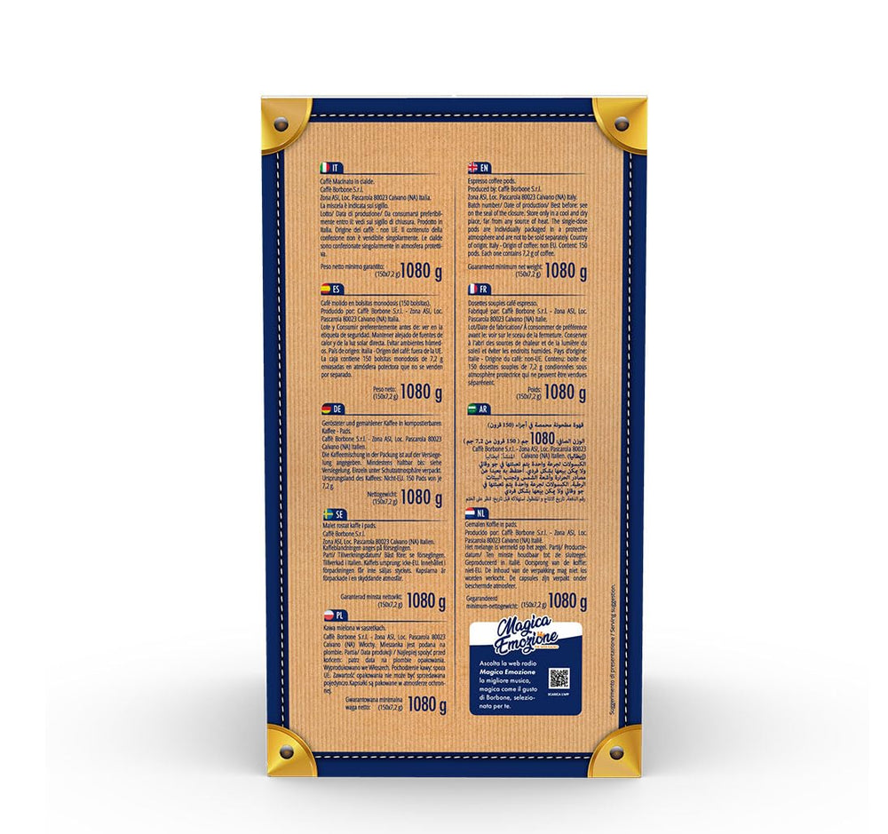 Caffè Borbone Kaffeepads compostables, Rote Kaffeemischung - 150 tampons - Compatible avec les tampons en papier du système ESE 44 mm