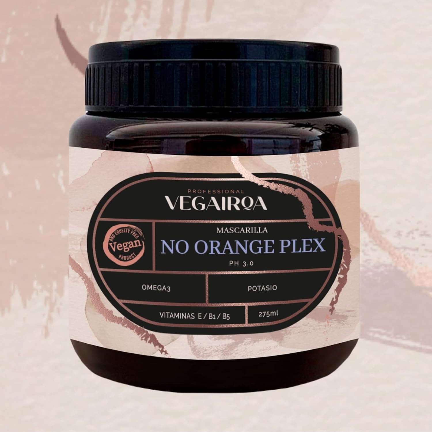VEGAIROA - No Orange Plex Mask - Mască care neutralizează tonurile portocalii - Îngrijire hidratantă profundă - Produs profesional vegan de coafură - 300 g Masca de par Naty Shop