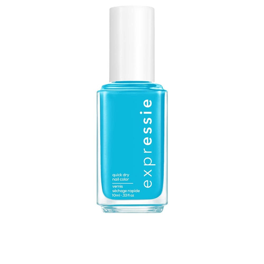 Vernis à ongles à séchage rapide Essie Expressie en bleu, no. 485, le mot dans la rue, formule végétalienne sans ingrédients d'origine animale.