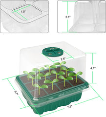 Plateau de propagation de serre d'intérieur, 2 pièces, mini ensemble de propagation de serre avec couvercle surélevé, démarreur de semis avec plateaux de lumières pour plantes à spectre complet, plateau de propagation de plantes de serre