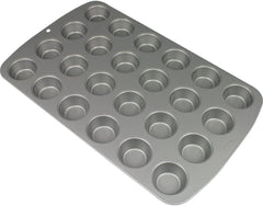 CSB111 Antihaftbeschichtete Mini-Muffinform Mit 24 Löchern Aus Karbonstahl, Edelstahl, Argent, 39,4 X 24,6 X 2,1 cm Moules et plaques pour pâtisserie Naty Shop