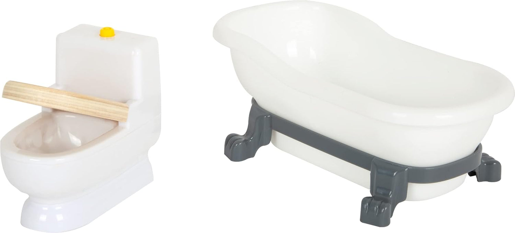 Small Foot Maison de poupée en bois à 3 étages avec façade ouverte et 12 meubles pour 3 ans et plus 11802 Blanc Gris